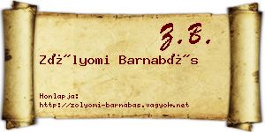 Zólyomi Barnabás névjegykártya