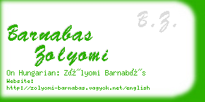 barnabas zolyomi business card